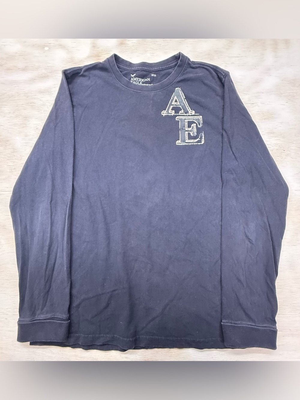 Y2K American Eagle Outfitters Men’s Large Long Sleeve AE Logo Shirt - Navy